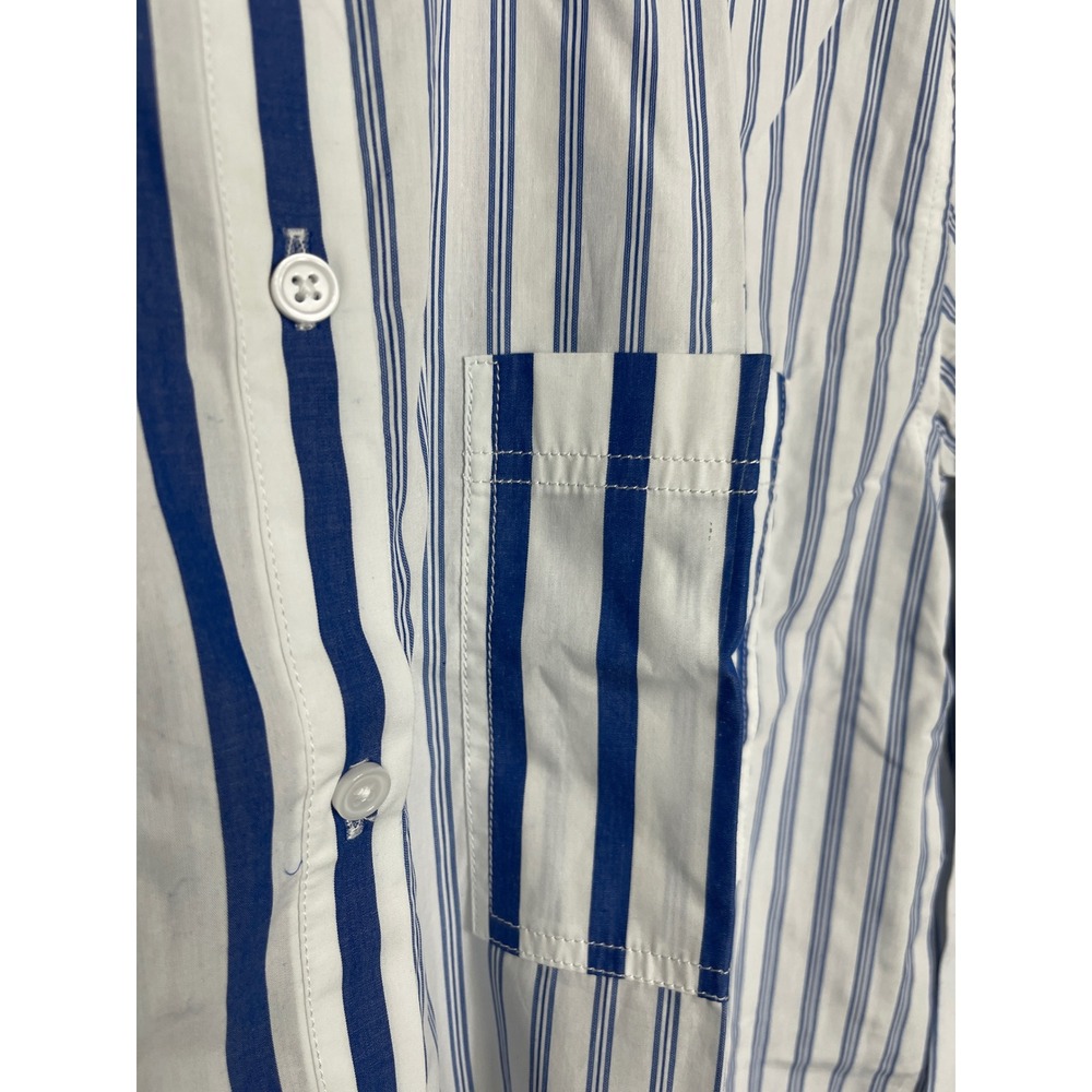 J.Crew Garçon Cotton Poplin Blue White Stripe Button Shirt Women's Size 10 - Picture 8 of 10